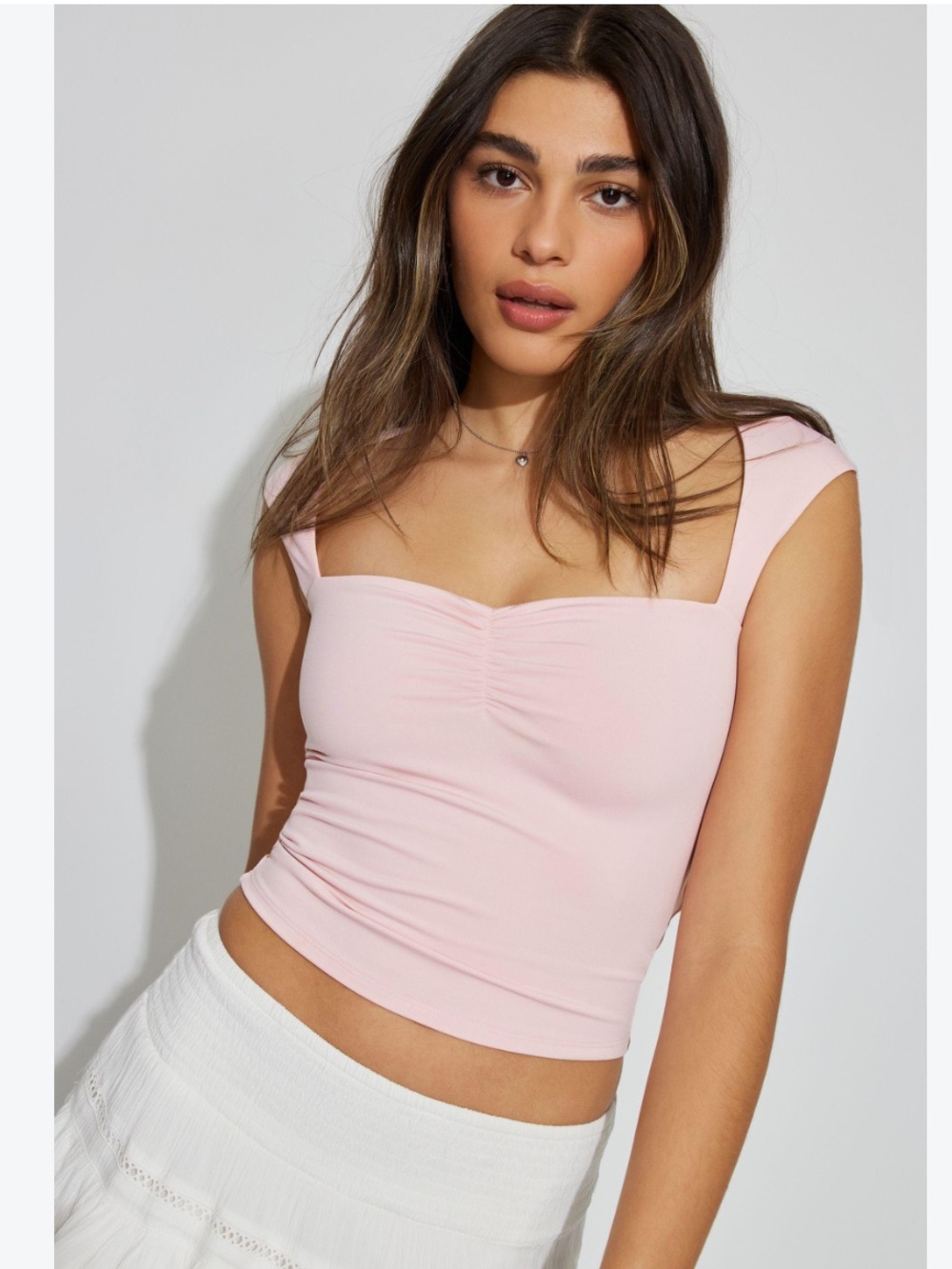 Garage Talina Pink Open-Back Cap Sleeve Top